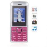 Celular 1,8 polegadas F9, MP3, FM, 2 Chips (preto com rosa)